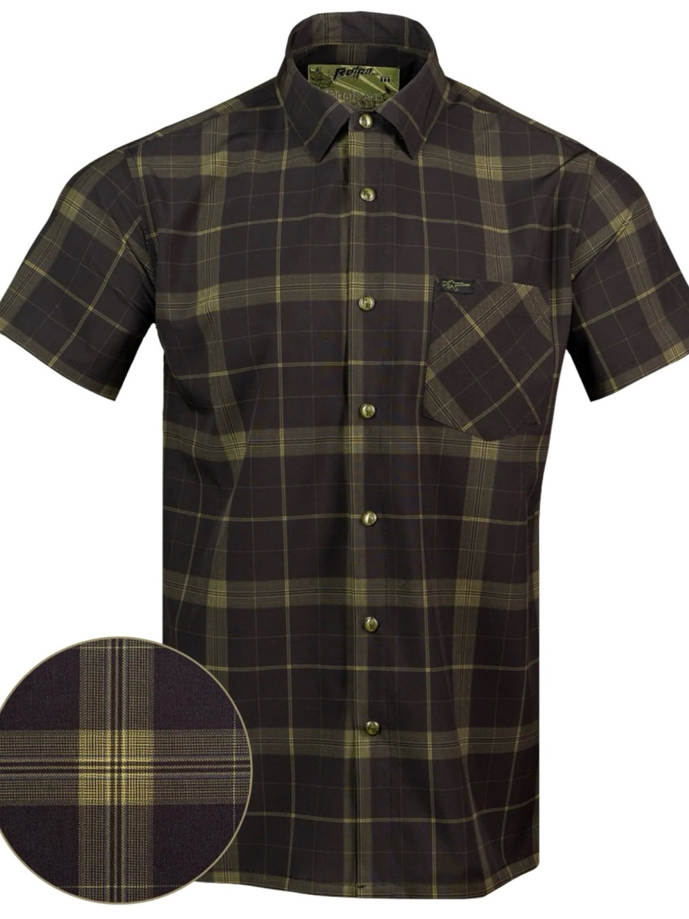 Retro Rifle Floral Drab Button Down - 4XL